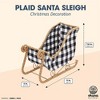 Santa Claus Christmas Sleigh Decoration, Buffalo Plaid Table Centerpiece for Holiday Decor - 3 of 4