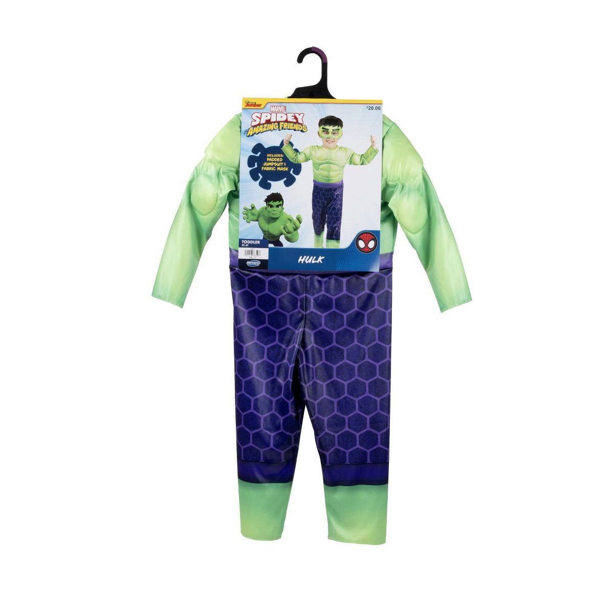 Marvel Spidey and His Amazing Friends Toddler Deluxe Hulk Halloween Costume - thumbnail 4