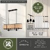 VAXCEL Berens 6L Matte Black Farmhouse Linear Chandelier Island Pendant Light Fixture Rattan Cane - 4 of 4