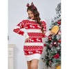 Coolmee Women's Ugly Christmas Crew Neck Sweater Dress Long Sleeve Holiday Knit Xmas Mini Dress - 2 of 4