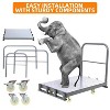 2-in-1 Steel Panel Truck Cart – Heavy Duty Platform Truck with 2000 LBS Capacity, 24" x 36" Deck, 3 Removable Handrails & 4 Casters - 4 of 4
