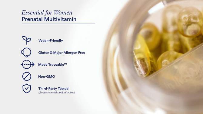 Ritual Prenatal Multivitamin with Folate, Choline, Vegan Omega-3 DHA and Chelated Iron Vegan Capsules - Citrus Essenced - 60ct, 2 of 14, play video