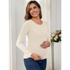 INSPIRE CHIC Women's Maternity Ruched Side Stretchy Tops Homeware Long-Sleeve Shirts Casual Blouses - 2 of 4