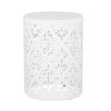 Modern Iron Patio Side Table with Floral Cut Design, Cylindrical Outdoor End Table, Iron-cut Outdoor End Table for Patio -Christopher Knight Home - 4 of 4