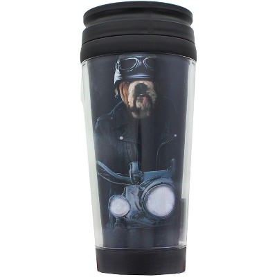 Just Funky Dog Biker 16oz Travel Mug w/ Lid