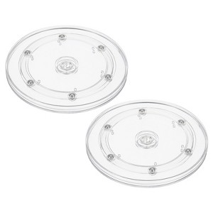 Unique Bargains 360 Degree Rotating Anti-slip High-strength Plastic Smooth Rotation Clear Lazy Susan 2 Pcs - 1 of 4