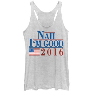 Women's Lost Gods Election Nah I'm Good 2016 Racerback Tank Top - 1 of 3