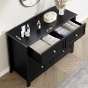 Large 6 Drawer Dresser with Deep Drawers & Metal Knobs, Modern Wooden Double Chests of Drawers for Entryway - 4 of 4
