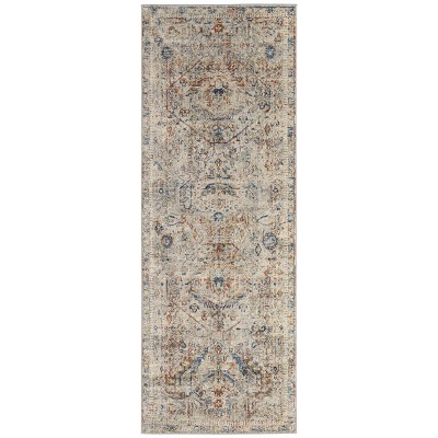 Kaia Transitional Medallion Tan/Orange/Red Area Rug