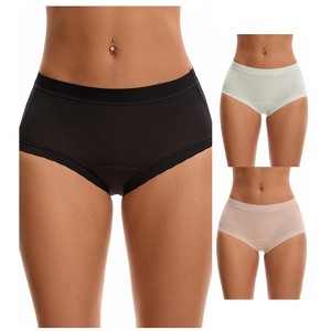 INSPIRE CHIC Women's High Rise Modal Full Coverage Soft Briefs Underwear 3 Packs - 1 of 4