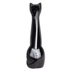 Allure Home Creations 3pc Cat Ceramic Toilet Brush Holder and Plastic Brush with Soap/Lotion Dispenser Cleaning Accessories Set Black - 4 of 4