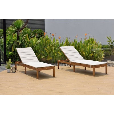 Lisa 2pk Patio Chaise Loungers Set - Gray - Amazonia