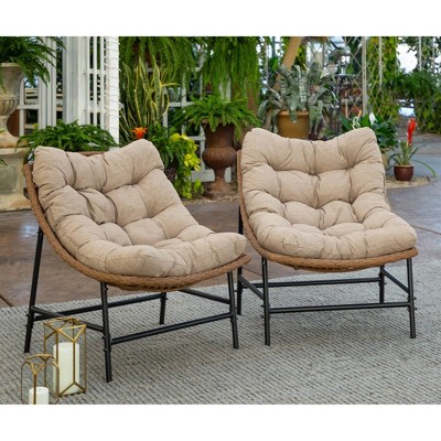 2pk Papasan Scoop Outdoor Patio Chair, Smith & Hawken Outdoor Furniture