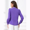 INSPIRE CHIC Women's Tie Neck Contrast Color Button Down Long Sleeves Shirt - 4 of 4