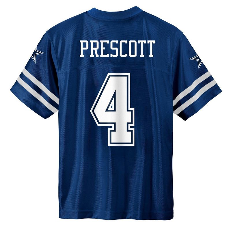 NFL Dallas Cowboys Boys' Short Sleeve Prescott Jersey, 3 of 4