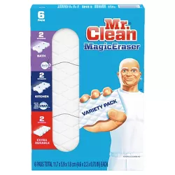 Mr. Clean Magic Eraser Variety Pack - Bath, Kitchen, Heavy Duty Soap Scum Remover - 6ct