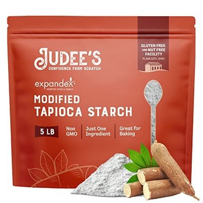 Judees Expandex Modified Tapioca Starch 5lb - 100% Non-GMO, Gluten-Free & Nut-Free -Thickens and Enhances Texture Flavor