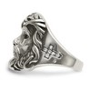 Black Bow Jewelry Men's 25mm Stainless Steel & Crystal Jesus Cross Tapered Ring - 3 of 4