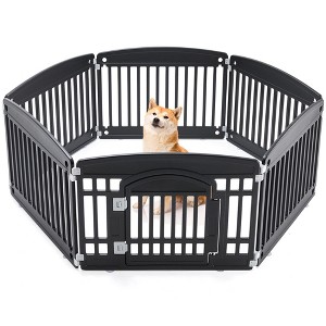 AZL1 Life Concept Pet Crates and Houses 6 Panel Dog Playpen Indoor, Outdoor Pet Fence Ideal for Small to Medium Dogs, Black, 69.2"*35"*23.6" - 1 of 4