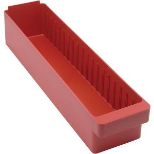 Quantum Storage Systems Super Tuff Euro Drawer, 24"L X 5-9/16"W X 4-5/8"H, High Impact Polysteryne, Red, Made In USA - 1 of 2