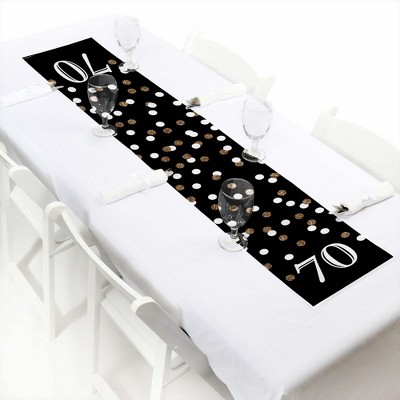 Big Dot of Happiness Adult 70th Birthday - Gold - Petite Birthday Party Paper Table Runner - 12 x 60 inches