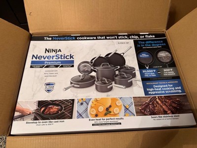Ninja C39600 Foodi NeverStick Premium Hard-Anodized 13-Piece Cookware Set,  Guaranteed to Never Stick, Nonstick, Durable, Oven Safe to 500°F & B33003