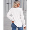 Womens Long Sleeve V Neck Blouse with Lace Detail and Ruffled Sleeves Tunic Style - 2 of 4