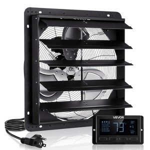VEVOR 20 inch Shutter Exhaust Fan, Wall Mounted Attic Vent Fan with Smart Programming Variable Speed Temperature Control,4800 CFM,EC Motor,Timer,Black - 1 of 4