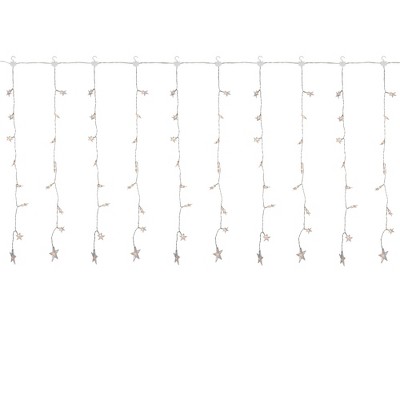 Northlight 120 LED Warm White Curtain Christmas Lights - 7.5' Clear Wire