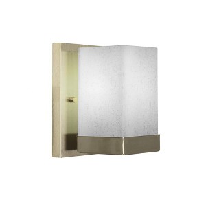 Toltec Lighting Nouvelle 1 - Light Sconce in  New Aged Brass with 4" Square White Muslin Shade - 1 of 1