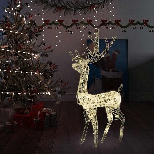 Reindeer Christmas Decoration Warm White Acrylic Large - 1 of 4