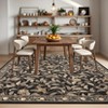 8'x10' Washable Botanical Farmhouse Living Room Bedroom Rugs, Soft Ultra Thin Floor Carpet for Nursery Dining Room Office, Brown - 4 of 4