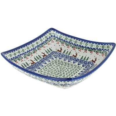 Blue Rose Polish Pottery 161 Vena Square Serving Dish