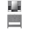 YOOCOZZ ﻿ 36'' Bathroom Vanity with Top Sink,2 Soft Closing Doors and 6 Drawers,Mirror Cabinet with Towels Bar - 2 of 4