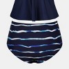 Women's Plus Size Navy Striped High-Waisted Swimsuit Bottoms - Cupshe - 2 of 4