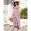 Women's Maternity Smocked Summer Dress Boho Casual Spaghetti Strap Square Neck Sleeveless Maxi Dress Baby Shower - 3 of 4