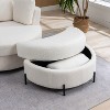 Hrinhom 42"W Upholstered Swivel Accent Chair with Pillows and Half-Moon Storage Ottoman - 3 of 4