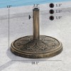 Round Patio Umbrella Base, 26 lbs Resin Outdoor Umbrella Stand Base, Patio Umbrella Stand for 1.3"/1.5"/1.9" Umbrella Poles for Outdoor, Lawn - 3 of 4