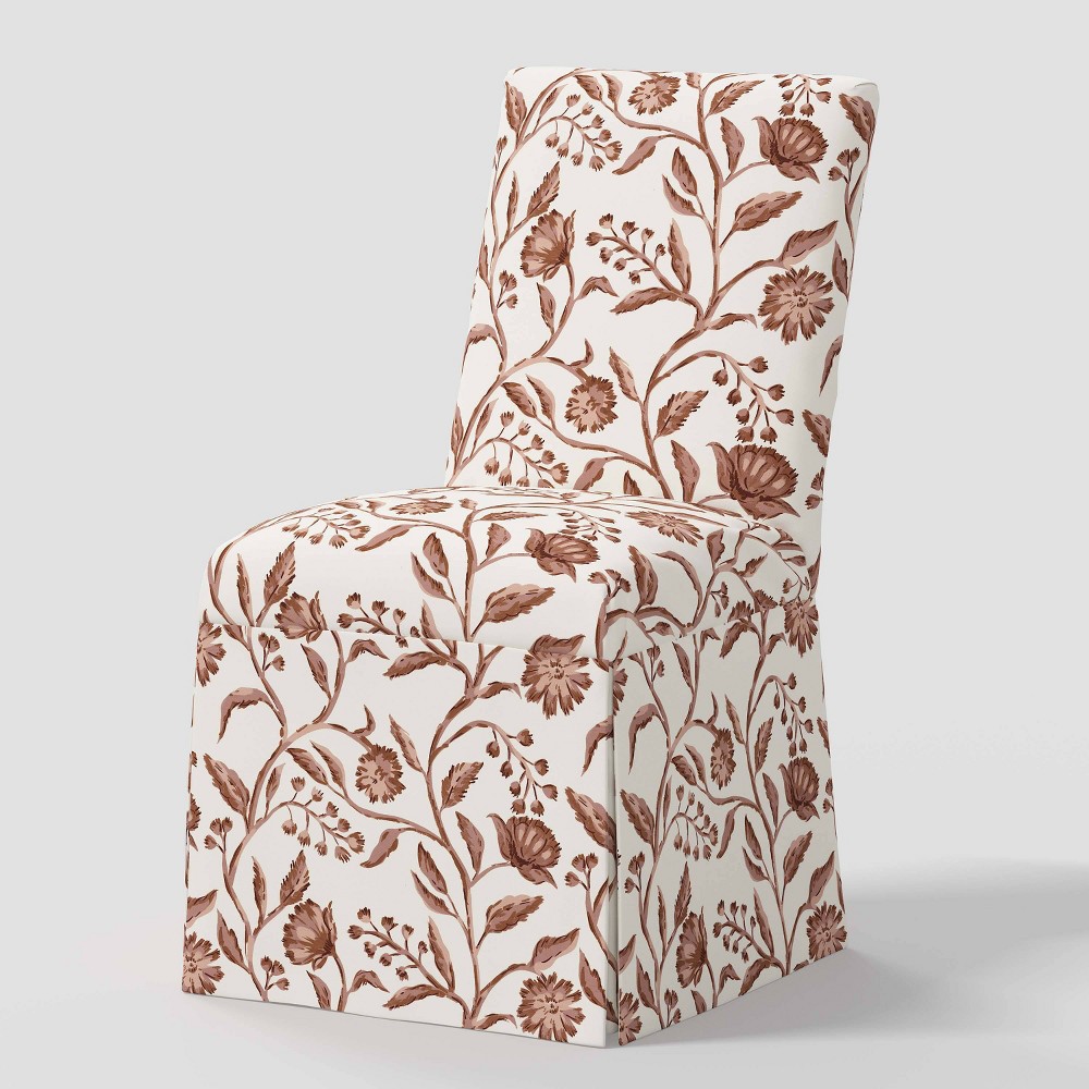Logan Dining Chair Slipcover Thea Blush - Threshold™: Cotton Upholstery, Rubberwood Frame, Botanical Pattern