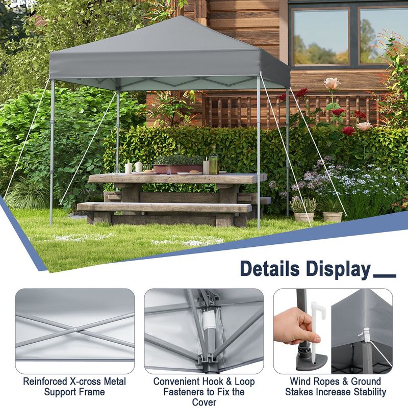 Tangkula Patio 6.6 x 6.6ft Outdoor Pop-up Canopy Tent UPF 50+ Portable Sun Shelter, 5 of 11