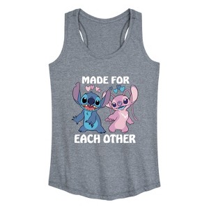 Women's - Lilo and Stitch - Made For Each Other Graphic Racerback Tank - 1 of 4
