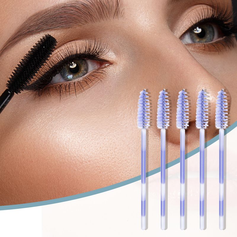Unique Bargains Colored Mascara Wands Eyelash Eye Lash Brush Makeup Applicators Kit Plastic 50Pcs, 5 of 7