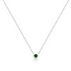 Silver 1/10 Cttw Greem Diamond Suspended Bezel-Set Solitaire Pendant Necklace - Green Diamond - 3 of 4