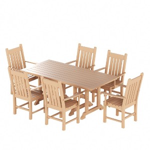 WestinTrends 7 Piece Outdoor Patio Dining Set Outdoor Table and Armchair Set - 1 of 2