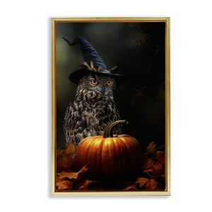 Stupell Industries Bewitching Gaze of Owl Floating Frame Canvas Art - 1 of 4