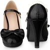 Perphy Women's Bow Platform Ankle Strap Stiletto Heels Mary Jane Pumps - 2 of 4