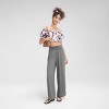 Women's Wide Shirred Waistband Straight Pants - Wild Fable™ - 3 of 4