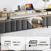 NicBex Queen Upholstered Bed Frame with LED and Charging Station,Velvet Headboard with Bookcase Shelves,No Box Spring Needed,Gray/Brown - 4 of 4