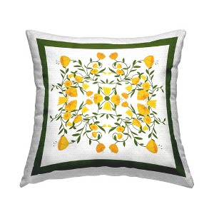 Stupell Industries Golden Blooms Symmetry Outdoor Decorative Throw Pillow, 18 x 18 - 1 of 3