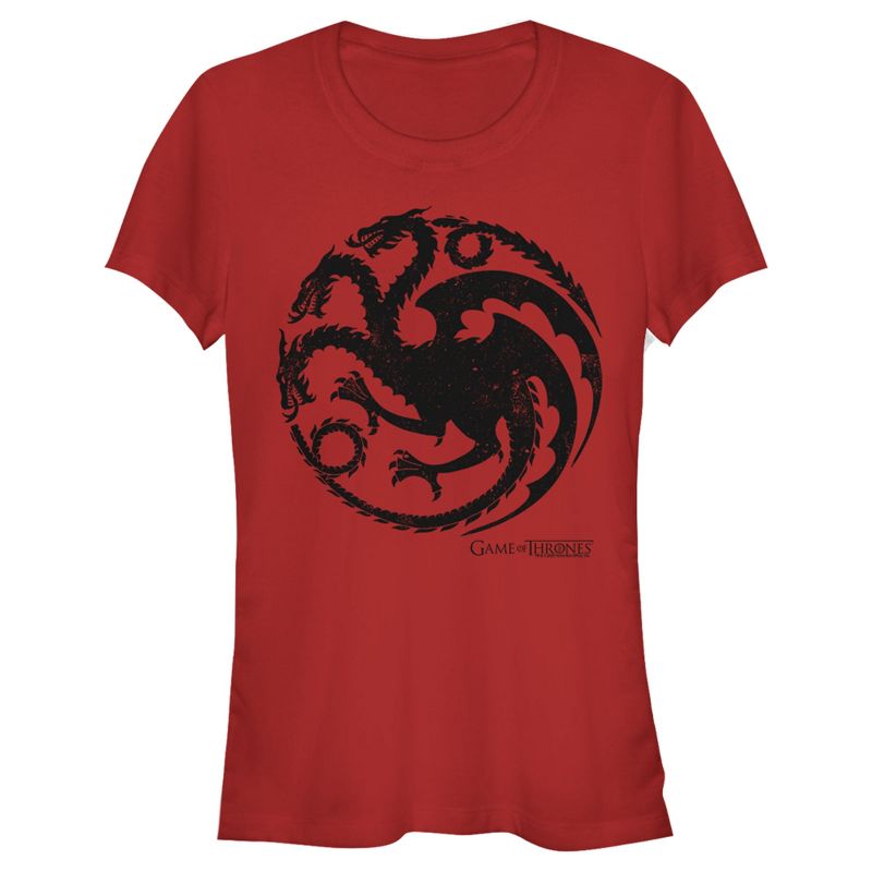 Juniors Womens Game of Thrones Targaryen Dragon Symbol T-Shirt, 1 of 4